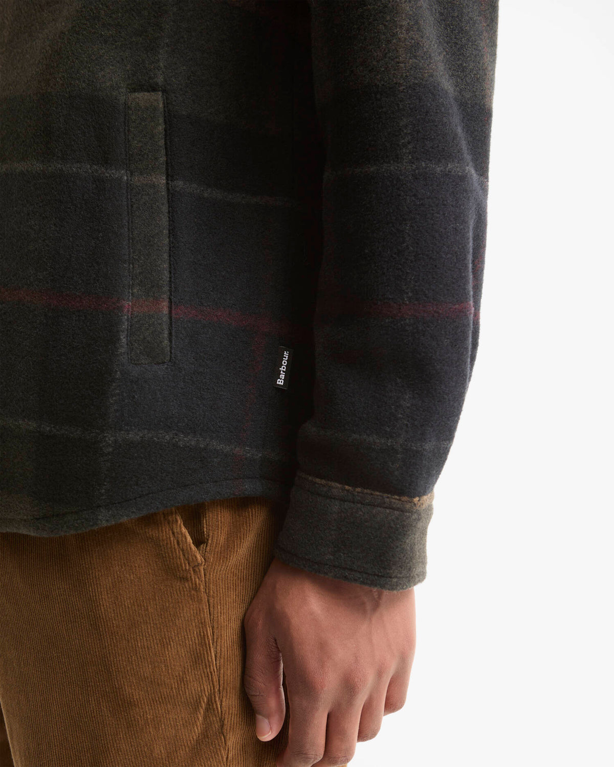 Barbour  Overshirt Woodlane spazzolata con motivo a quadri