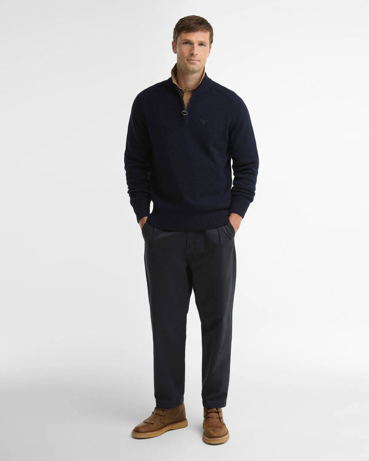 BARBOUR Maglione con zip corta Newtown