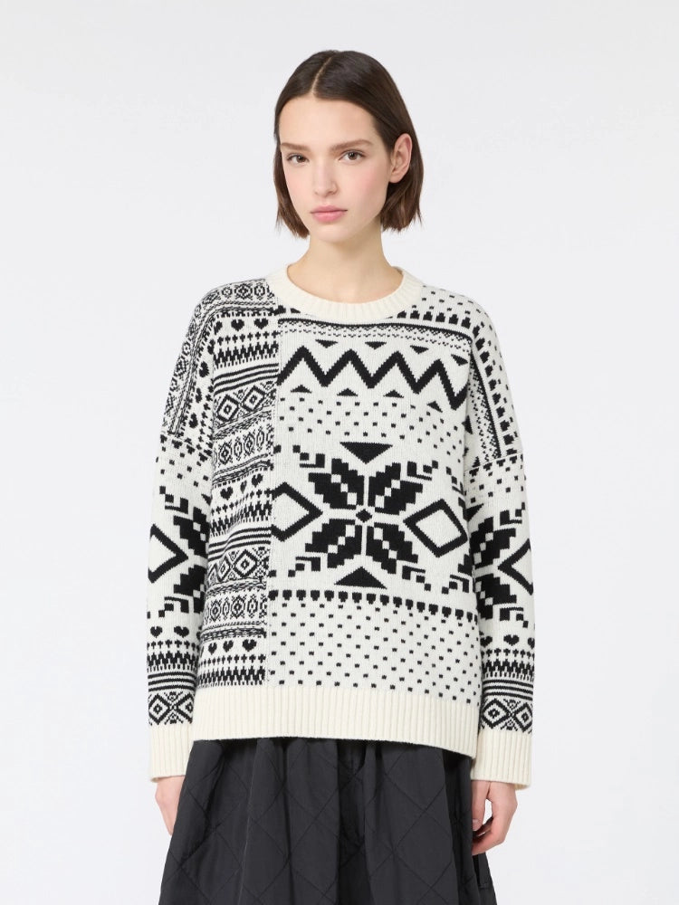 Max Mara Studio Maglia ampia in lana jacquard