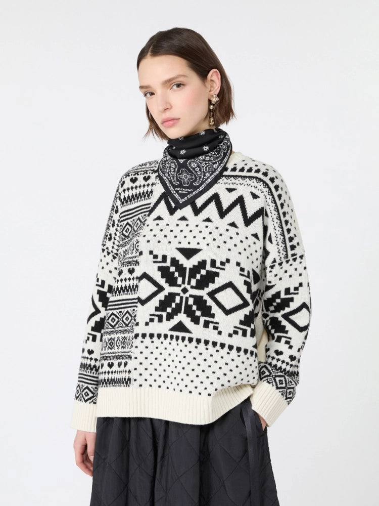 Max Mara Studio Maglia ampia in lana jacquard