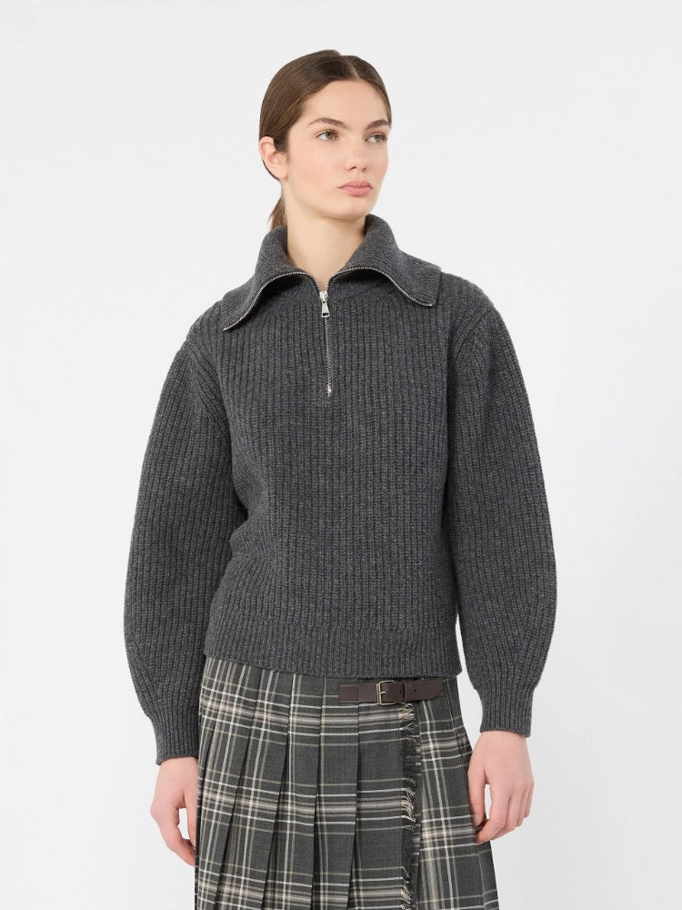 Max Mara Studio Maglia Dolcevita con zip in lana