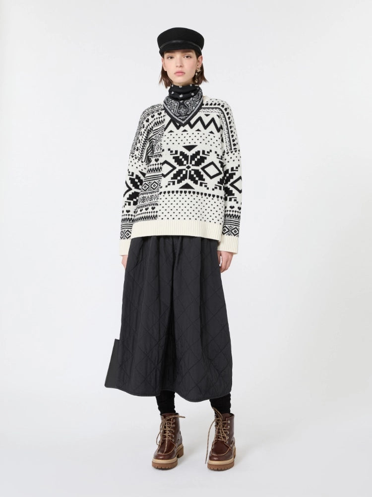Max Mara Studio Maglia ampia in lana jacquard