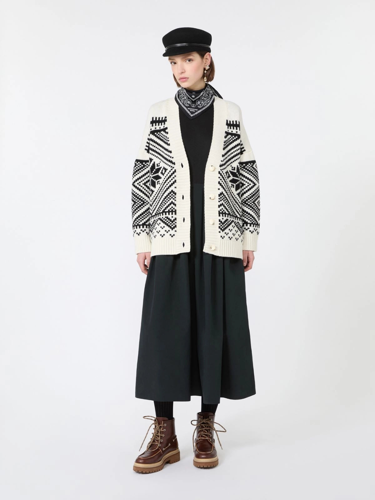 Max Mara Studio Cardigan in lana jacquard