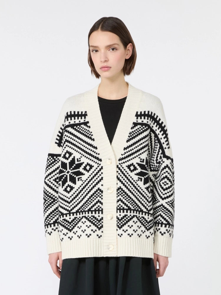 Max Mara Studio Cardigan in lana jacquard