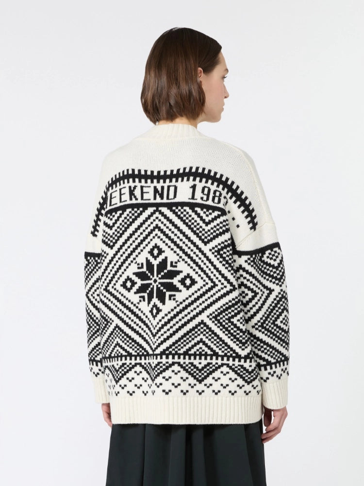 Max Mara Studio Cardigan in lana jacquard