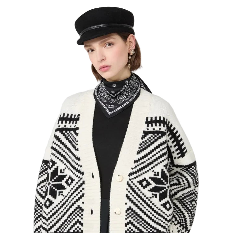 Max Mara Studio Cardigan in lana jacquard