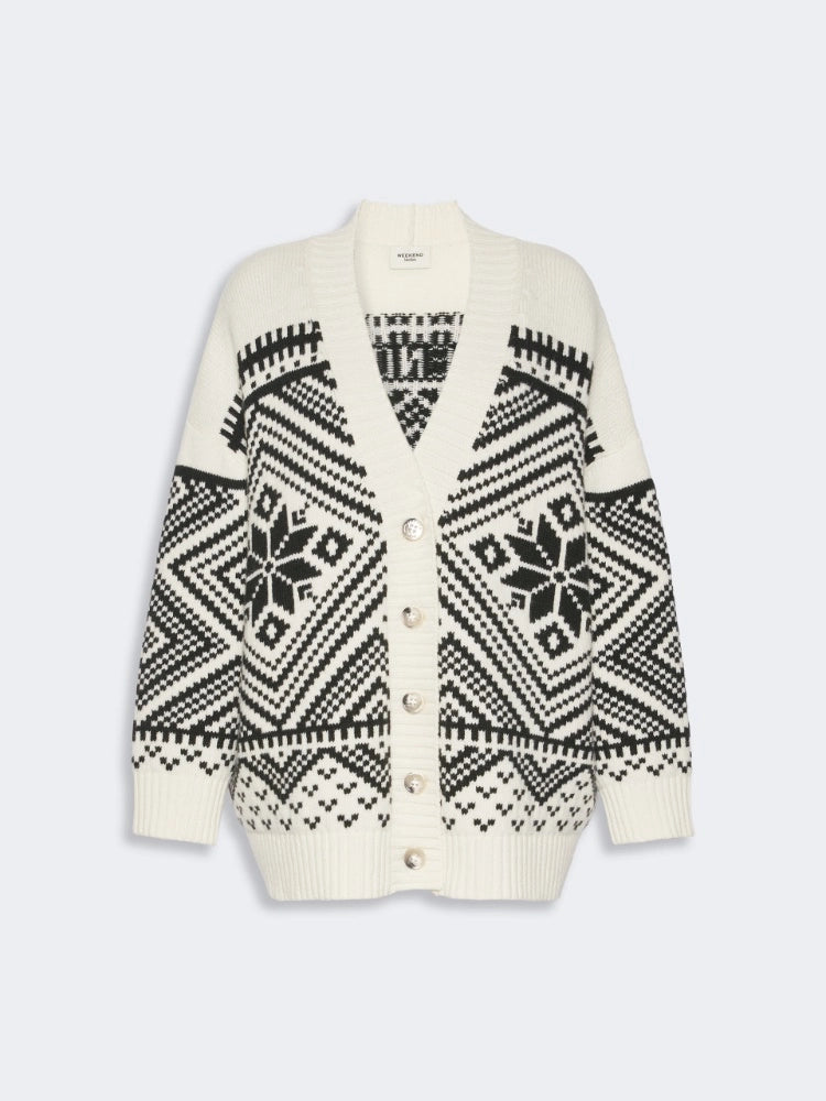 Max Mara Studio Cardigan in lana jacquard