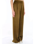 MAXMARA STUDIO PANTATALONE IN SATIN  MSECONO 056 Verde