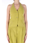 TWINSET GILET IN MISTO LINO  261TT2551 12117 Avocado