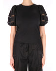 TWINSET T-SHIRT CON PIZZO FLOREALE 261TT2260 00006 Nero