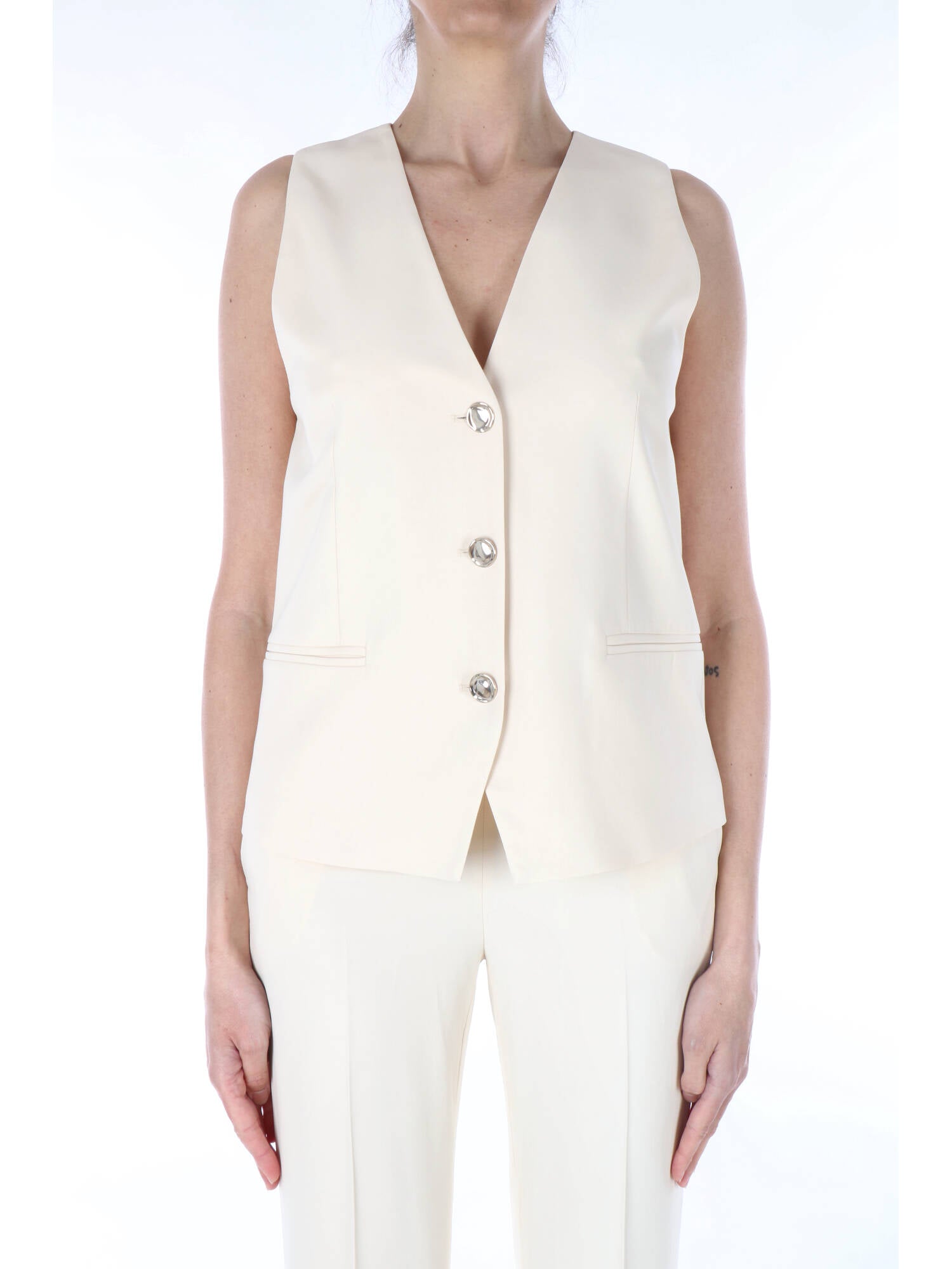 TWINSET GILET 261TP2224 07222 Panna