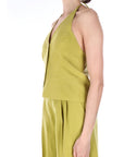 TWINSET GILET IN MISTO LINO  261TT2551 12117 Avocado