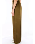 MAXMARA STUDIO PANTATALONE IN SATIN  MSECONO 056 Verde
