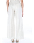 ALYSI  PANTALONE IN LINO 116151/P6062 GESSO Gesso
