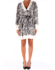 Twinset abito donna stampa pizzo